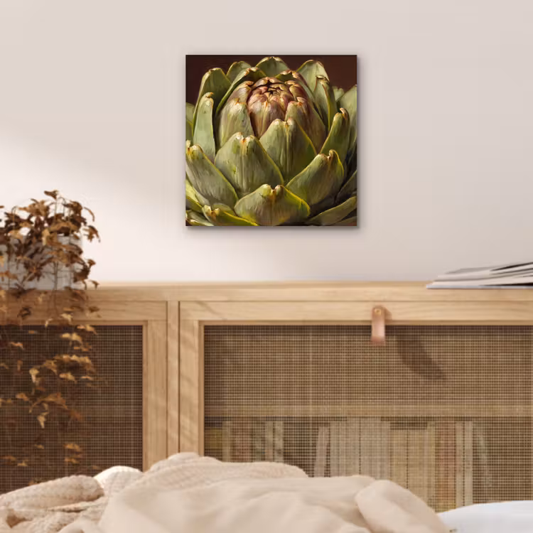 aluminium wall art - Vegetable - Artichoke - Green - Groente - Artisjok - Groen aluminium wit klein