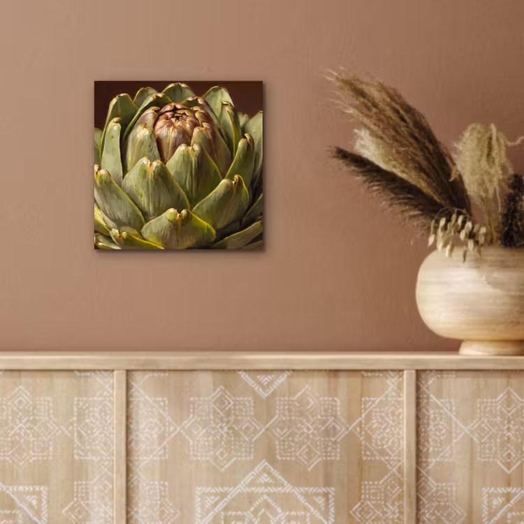 aluminium wall art - Vegetable - Artichoke - Green - Groente - Artisjok - Groen aluminium wit klein