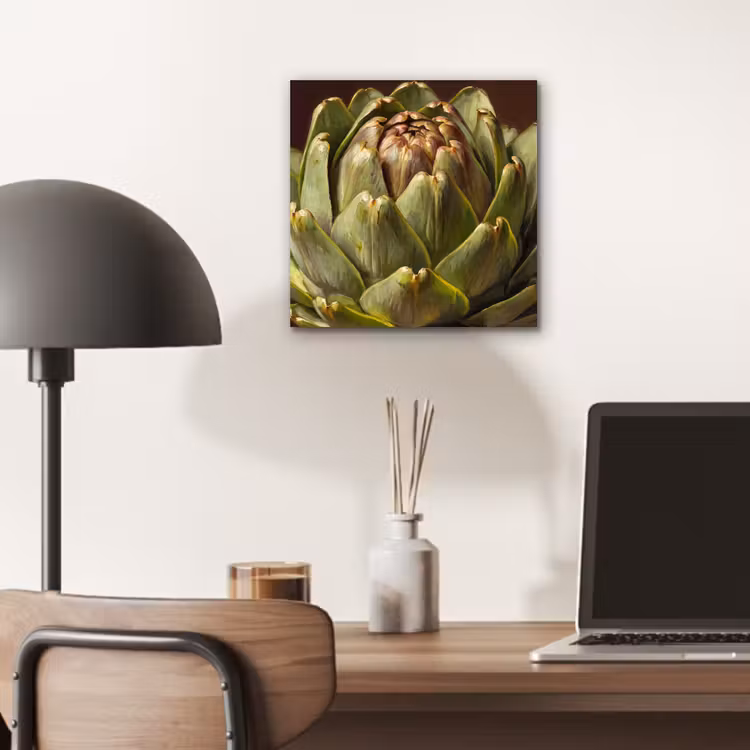 aluminium wall art - Vegetable - Artichoke - Green - Groente - Artisjok - Groen aluminium wit klein