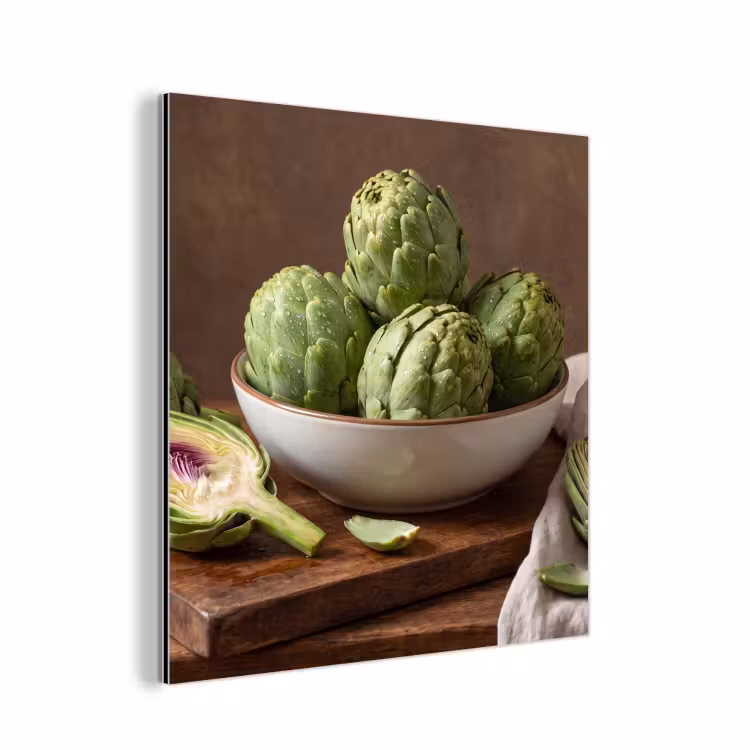 aluminium wall art - Vegetables - Artichoke - Kitchen - Groenten - Artisjok - Keuken aluminium wit klein