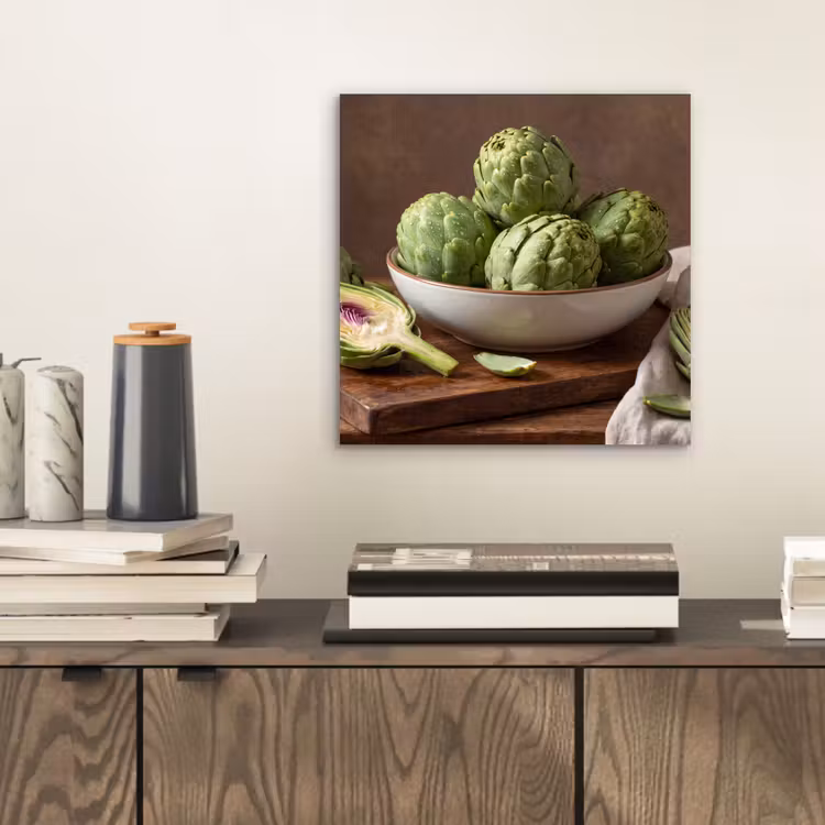 aluminium wall art - Vegetables - Artichoke - Kitchen - Groenten - Artisjok - Keuken aluminium wit klein