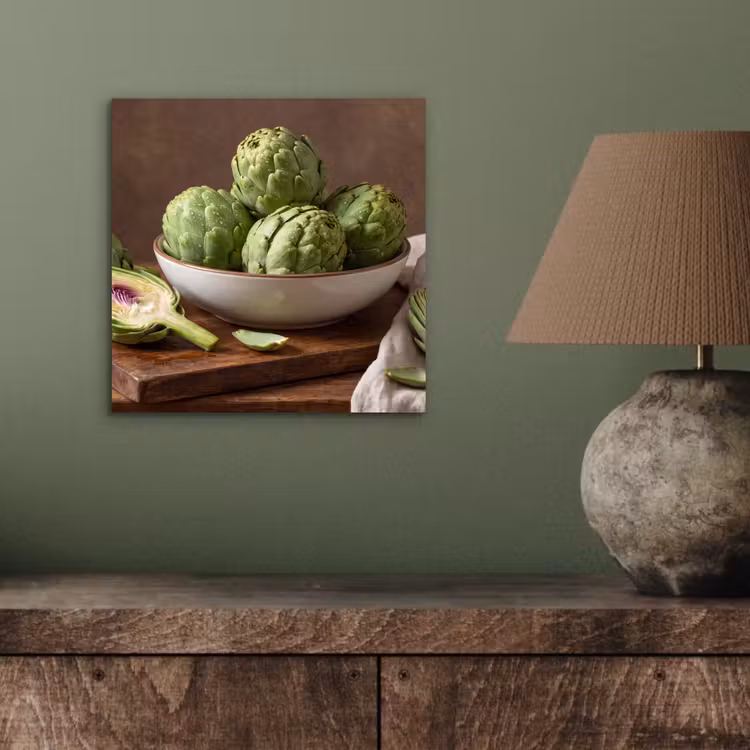 aluminium wall art - Vegetables - Artichoke - Kitchen - Groenten - Artisjok - Keuken aluminium wit klein