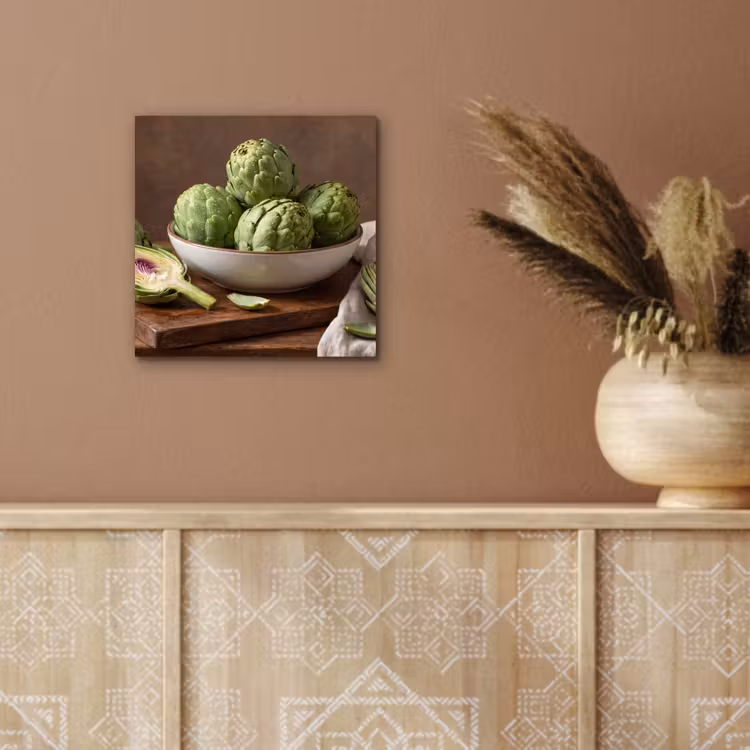 aluminium wall art - Vegetables - Artichoke - Kitchen - Groenten - Artisjok - Keuken aluminium wit klein
