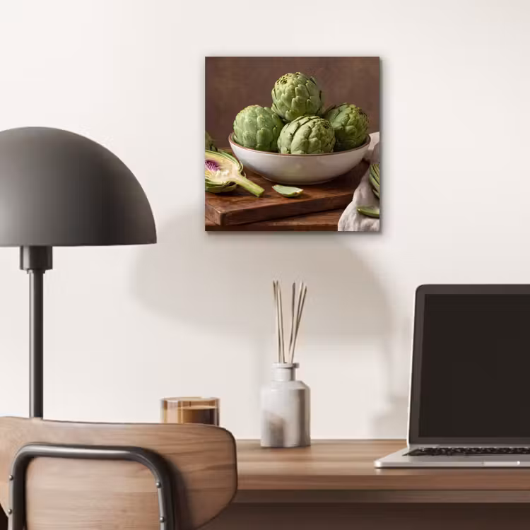 aluminium wall art - Vegetables - Artichoke - Kitchen - Groenten - Artisjok - Keuken aluminium wit klein