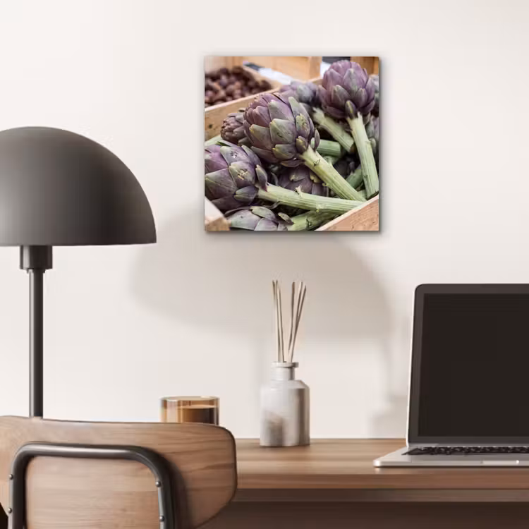 aluminium wall art - Vegetables - Market - Fresh - Groenten - Markt - Vers aluminium wit klein