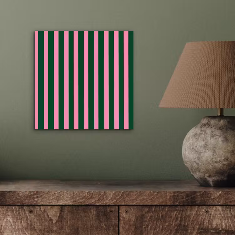 Verticale strepen - Groen - Roze aluminium wit klein 46 -sfeer2