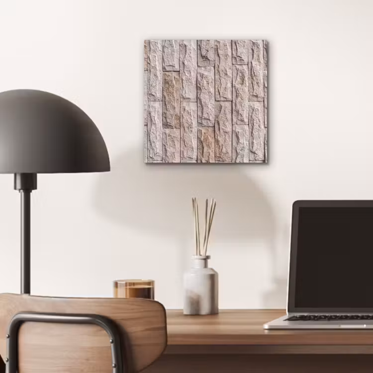 Muur - Steen - Ruw - Beige - Textuur aluminium wit klein -sfeer5
