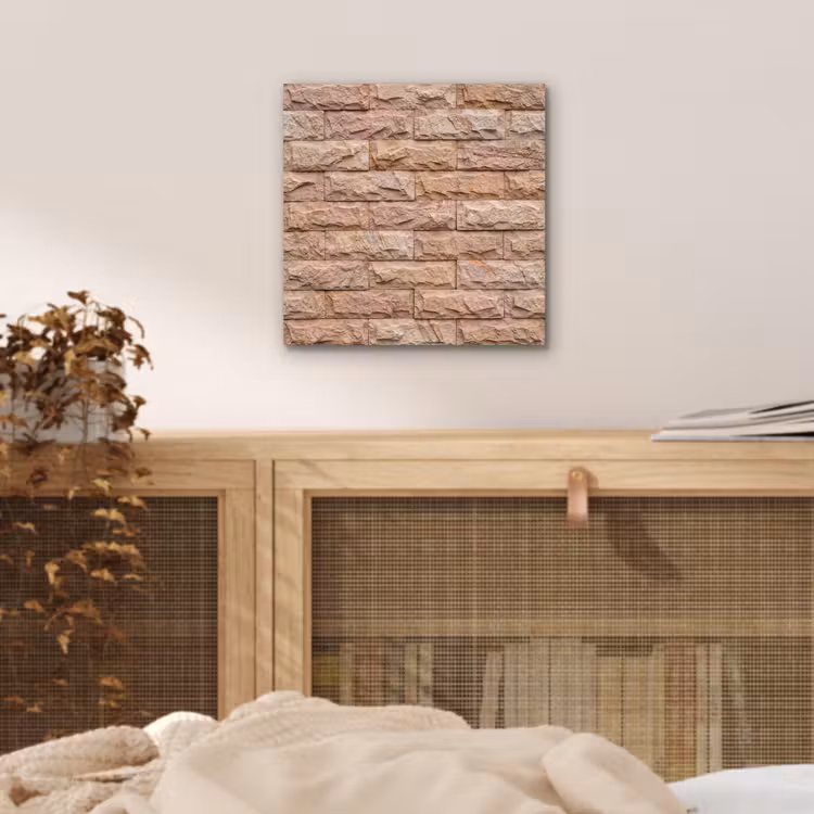 Muur - Steen - Ruw - Textuur - Beige aluminium wit klein -sfeer3