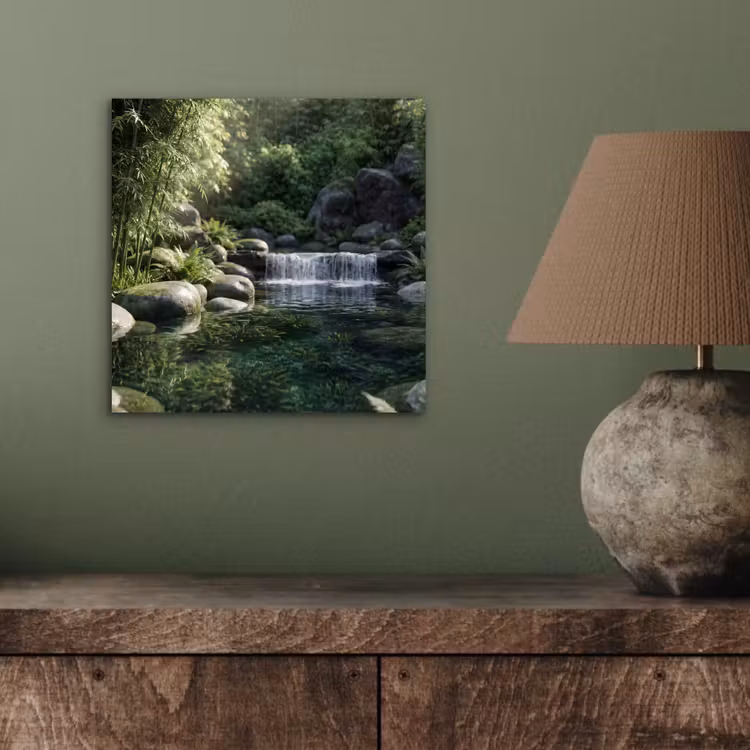 Beek - Waterval - Natuur - Groen aluminium wit klein -sfeer2