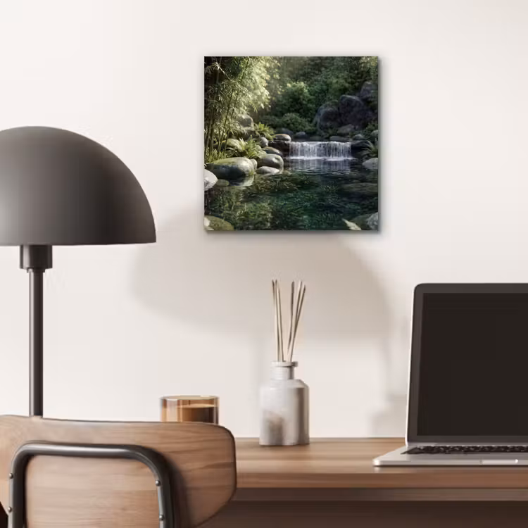 Beek - Waterval - Natuur - Groen aluminium wit klein -sfeer5