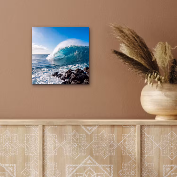 Golf - Oceaan - Brekend - Water - Blauw aluminium wit klein -sfeer4