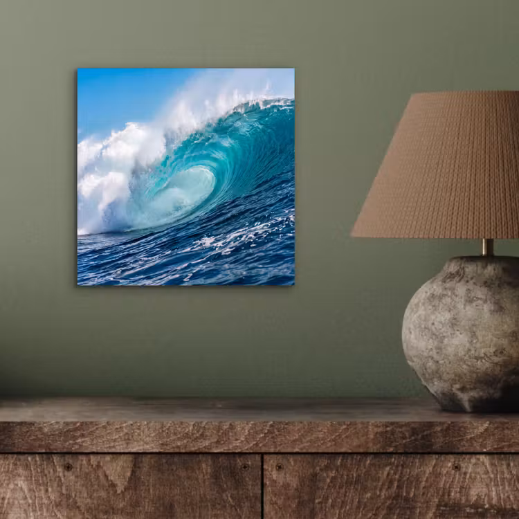 Golf - Oceaan - Water - Dynamisch - Blauw aluminium wit klein -sfeer2