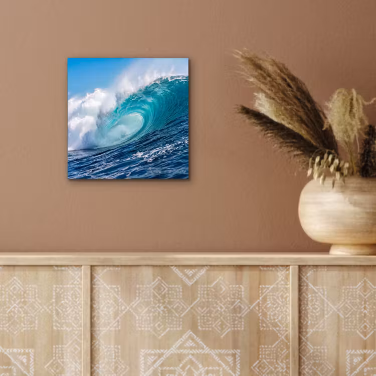 Golf - Oceaan - Water - Dynamisch - Blauw aluminium wit klein -sfeer4