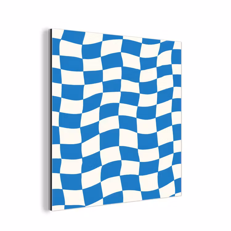 Golvend - Patroon - Blauw aluminium wit klein 46 -3d