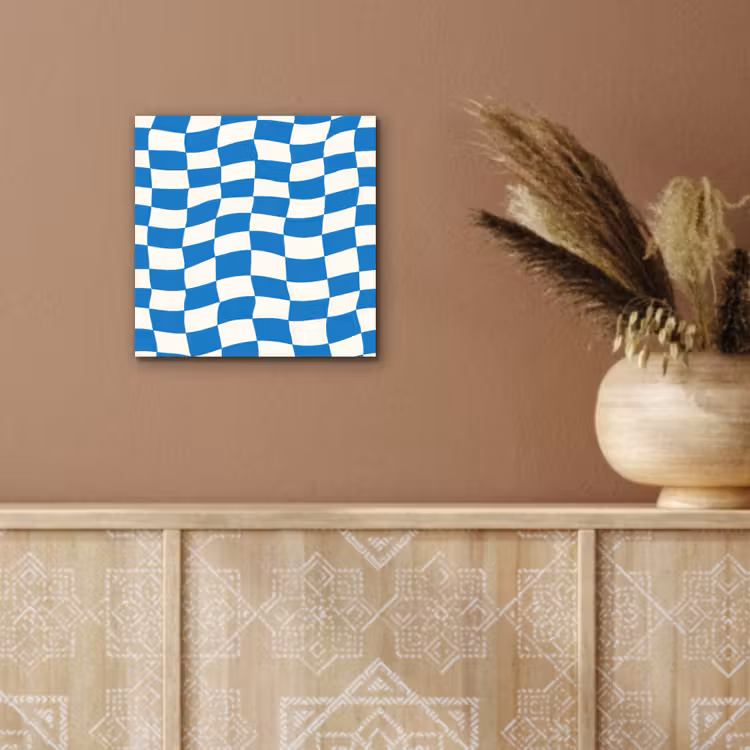 Golvend - Patroon - Blauw aluminium wit klein 46 -sfeer4