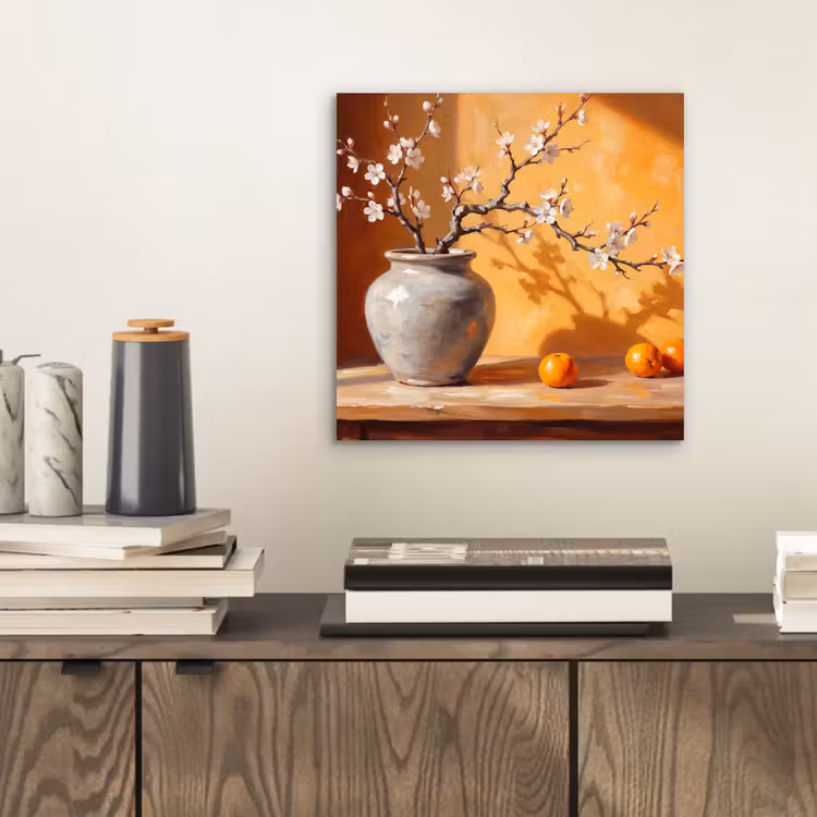 aluminium wall art - White Flowers - Still Life - Witte bloemen - Stilleven aluminium wit klein