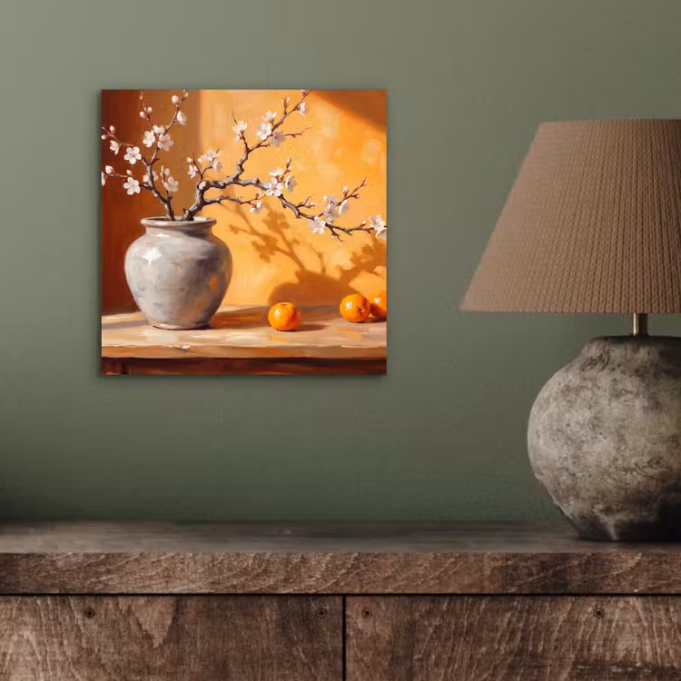 aluminium wall art - White Flowers - Still Life - Witte bloemen - Stilleven aluminium wit klein