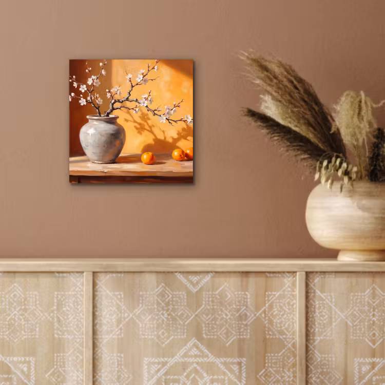 aluminium wall art - White Flowers - Still Life - Witte bloemen - Stilleven aluminium wit klein
