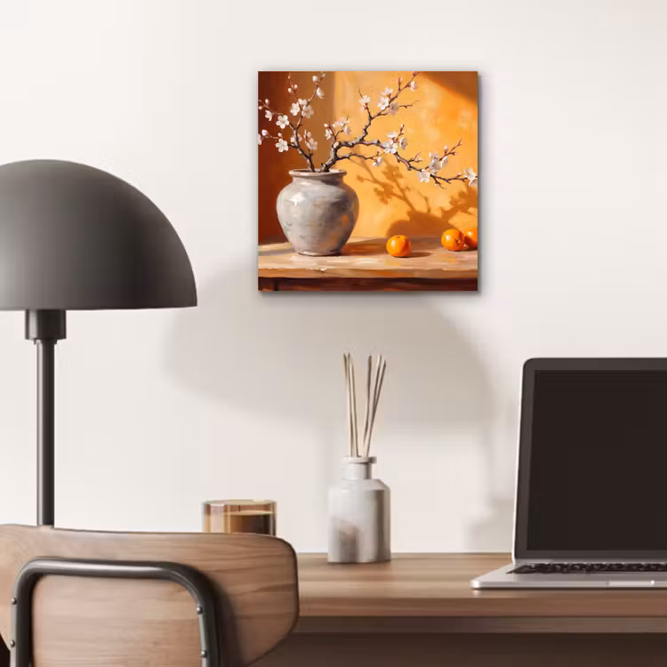 aluminium wall art - White Flowers - Still Life - Witte bloemen - Stilleven aluminium wit klein