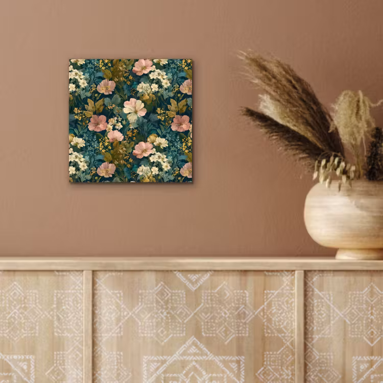 Wilde bloemen - Botanisch - Patroon - Roze - Romantisch aluminium wit klein 46 -sfeer4
