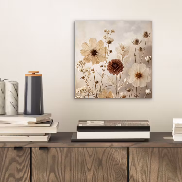 Wilde bloemen - Botanisch - Vintage - Natuur - Rustiek aluminium wit klein -sfeer1