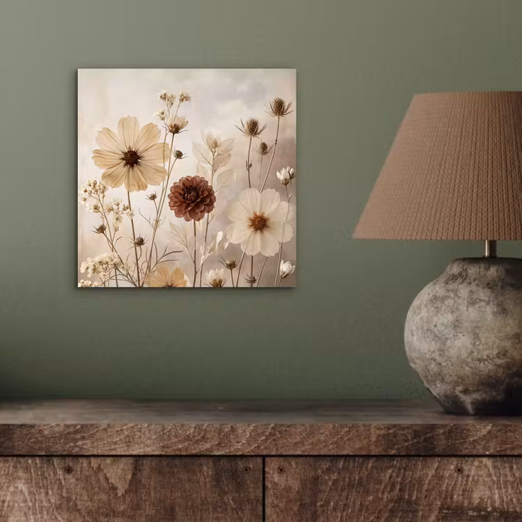 Wilde bloemen - Botanisch - Vintage - Natuur - Rustiek aluminium wit klein -sfeer2