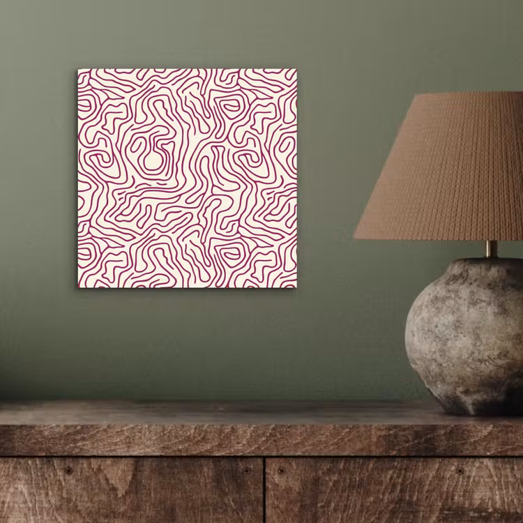 Kronkelende lijn - Magenta - Crème aluminium wit klein 46 -sfeer2