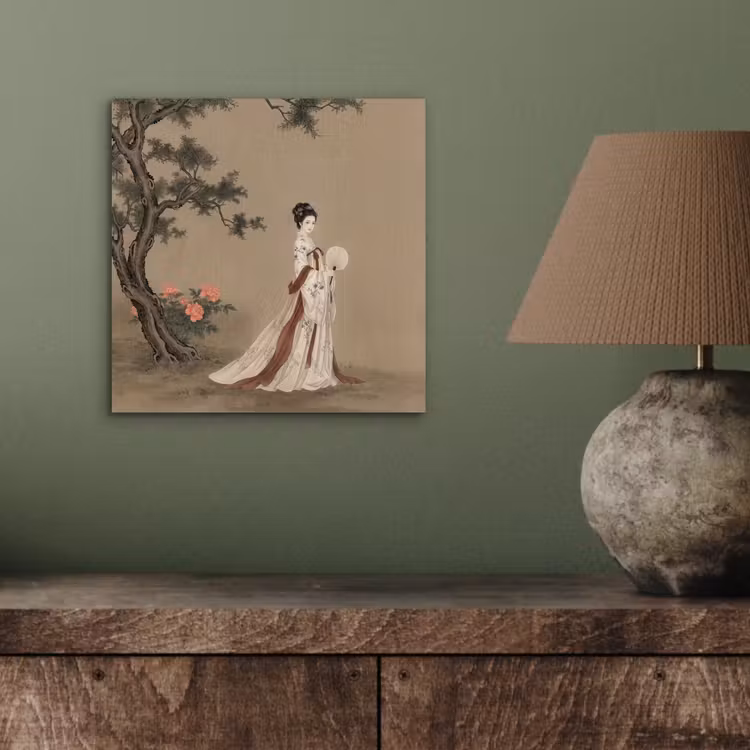Vrouw - Azië - Kunst - Beige aluminium wit klein -sfeer2