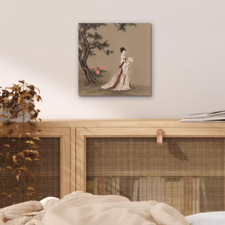Vrouw - Azië - Kunst - Beige aluminium wit klein -sfeer3