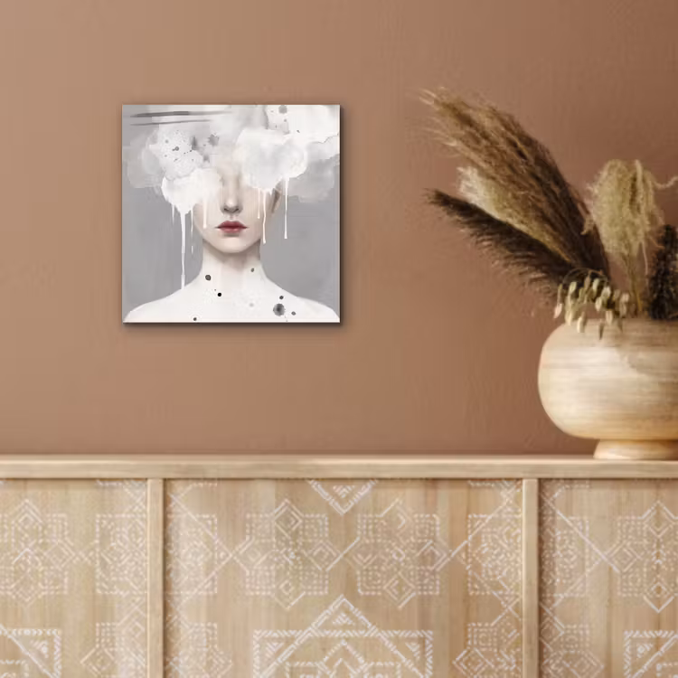 Vrouw - Wolk - Grijs aluminium wit klein -sfeer4