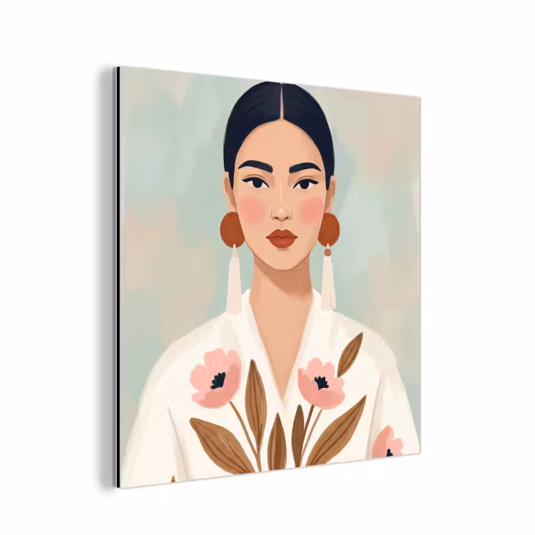 Vrouw - Kimono - Pastel aluminium wit klein -3d