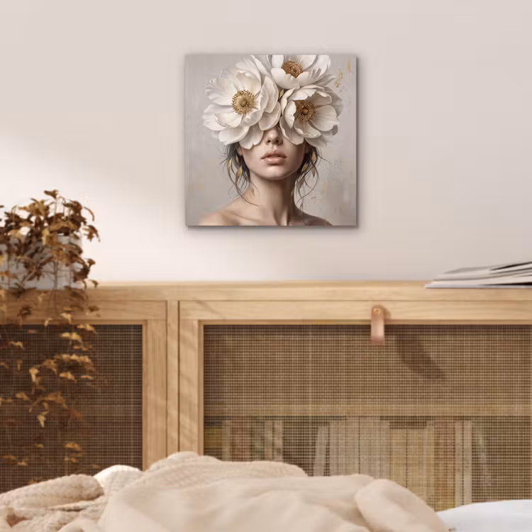 Vrouw - Pioenroos - Wit aluminium wit klein -sfeer3