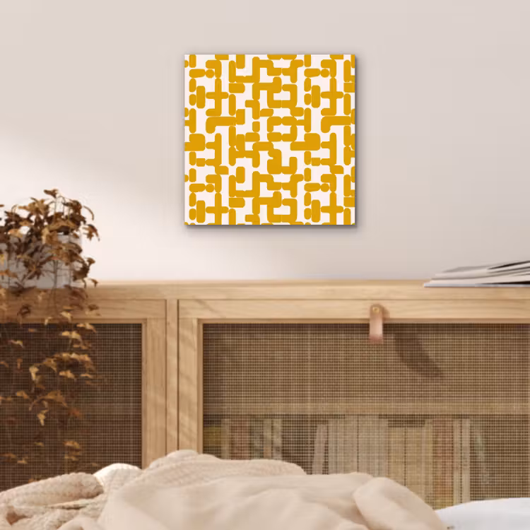 Geel - Beige - Patroon aluminium wit klein 46 -sfeer3