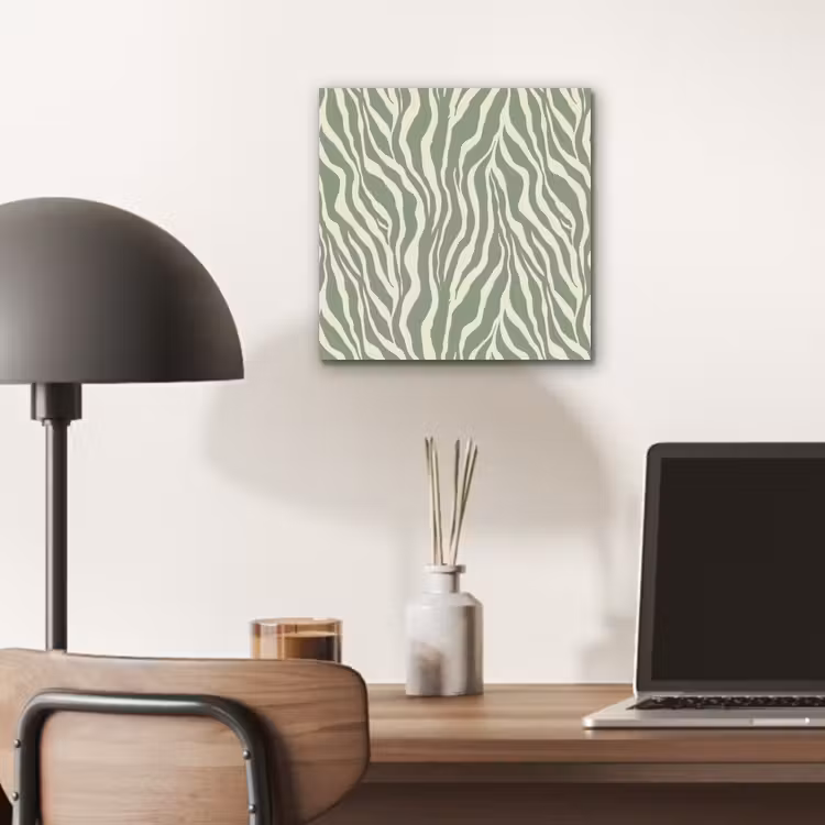 Zebra - Motief - Groen aluminium wit klein 46 -sfeer5