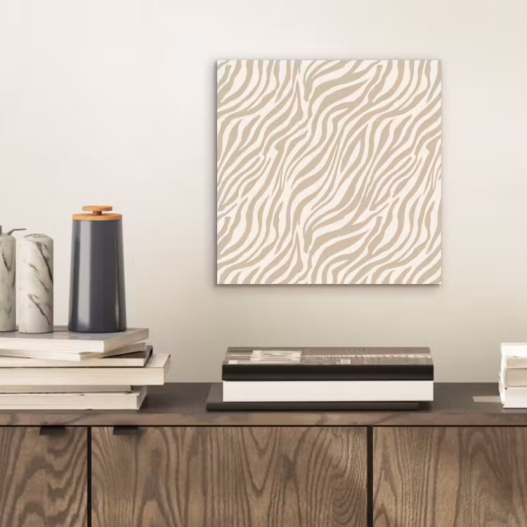 Zebra - Patroon - Beige aluminium wit klein 46 -sfeer1