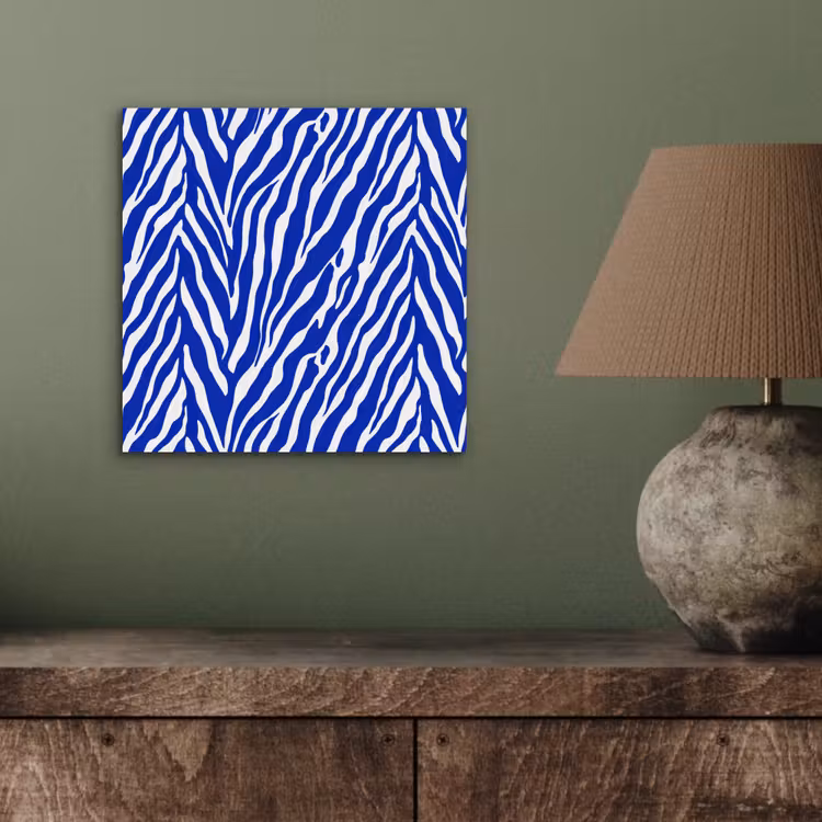 Zebra - Patroon - Kobalt - Blauw aluminium wit klein 46 -sfeer2