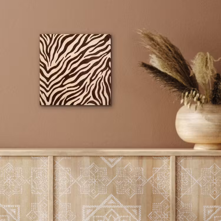 Zebra - Strepen - Bruin aluminium wit klein -sfeer4