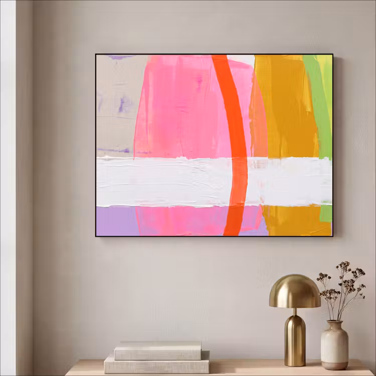 Abstract - Kleurrijk - Vormen - Modern - Kunst Textielframe zwart klein -sfeer2