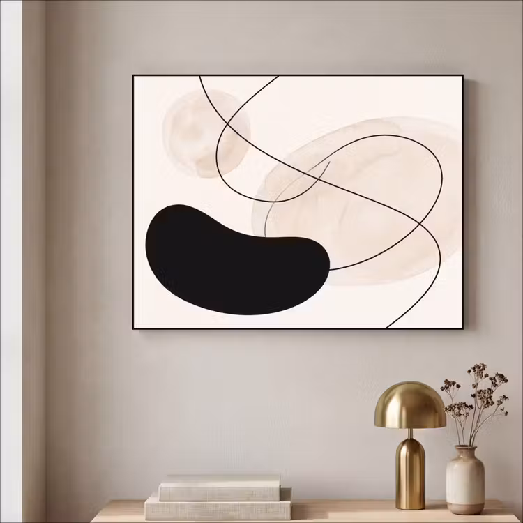 Art Frame - Abstract - Forms - Art - Abstract - Vormen - Kunst Textielframe zwart klein