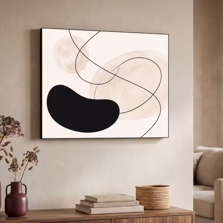 Art Frame - Abstract - Forms - Art - Abstract - Vormen - Kunst Textielframe zwart klein