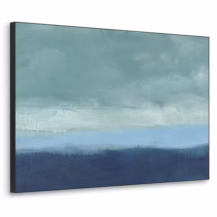 Abstract - Lagen - Rust - Modern - Blauw Textielframe zwart klein -3d