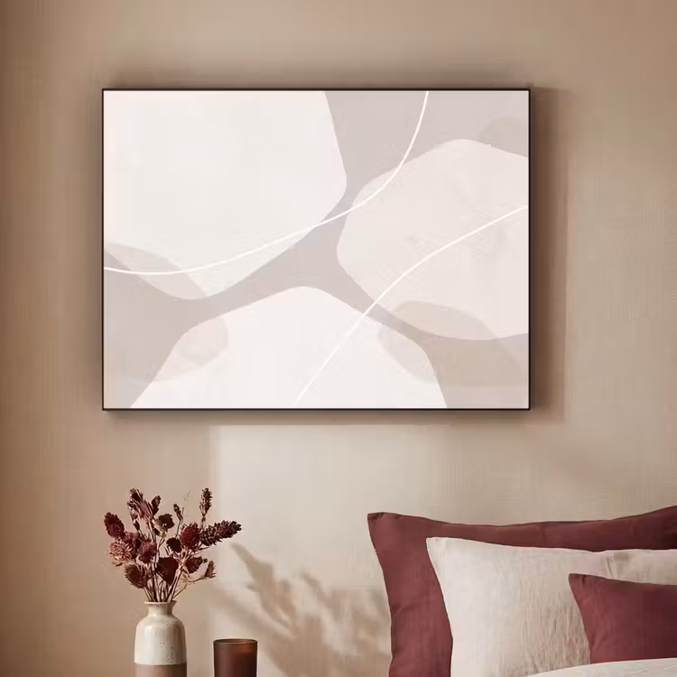 Art Frame - Abstract - Shapes - Beige - Abstract - Vormen - Beige Textielframe zwart klein