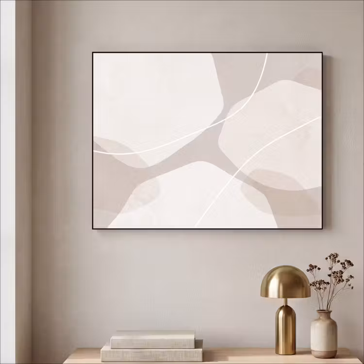 Art Frame - Abstract - Shapes - Beige - Abstract - Vormen - Beige Textielframe zwart klein