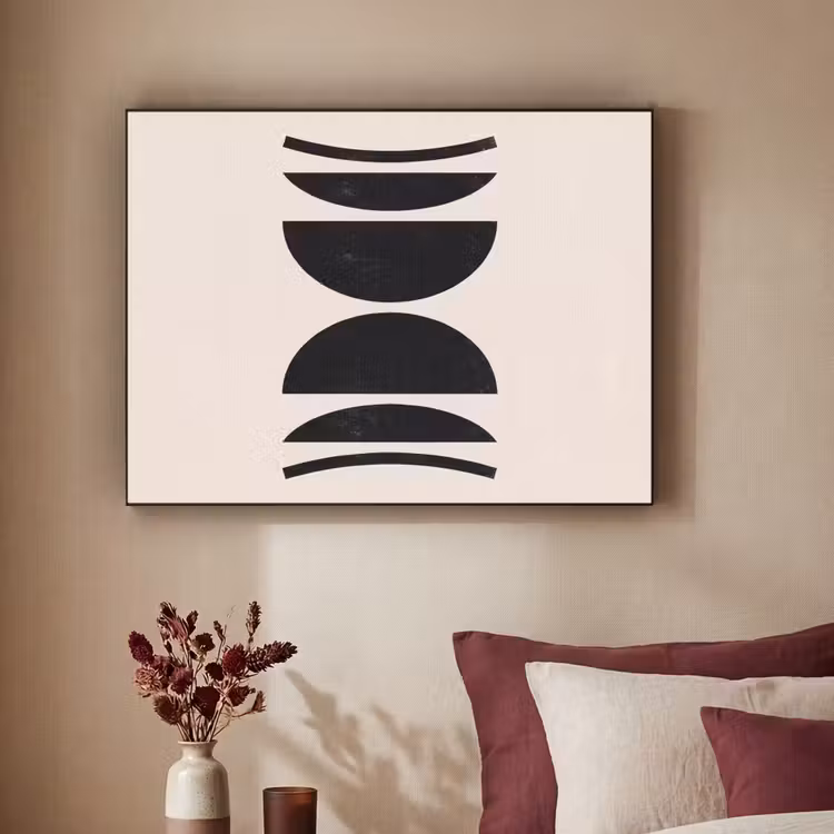 Art Frame - Abstract - Shapes - Black - Abstract - Vormen - Zwart Textielframe zwart klein
