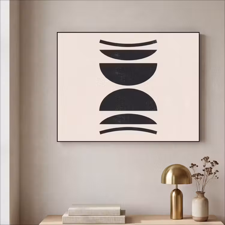 Art Frame - Abstract - Shapes - Black - Abstract - Vormen - Zwart Textielframe zwart klein