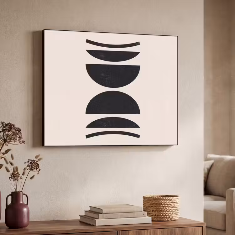 Art Frame - Abstract - Shapes - Black - Abstract - Vormen - Zwart Textielframe zwart klein