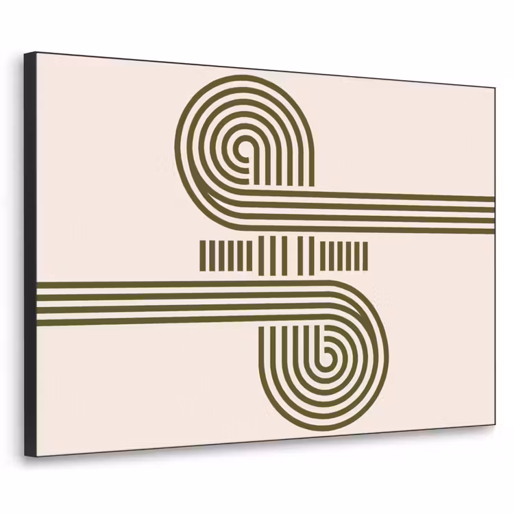 Abstract - Vormen - Modern - Groen Textielframe zwart klein -3d