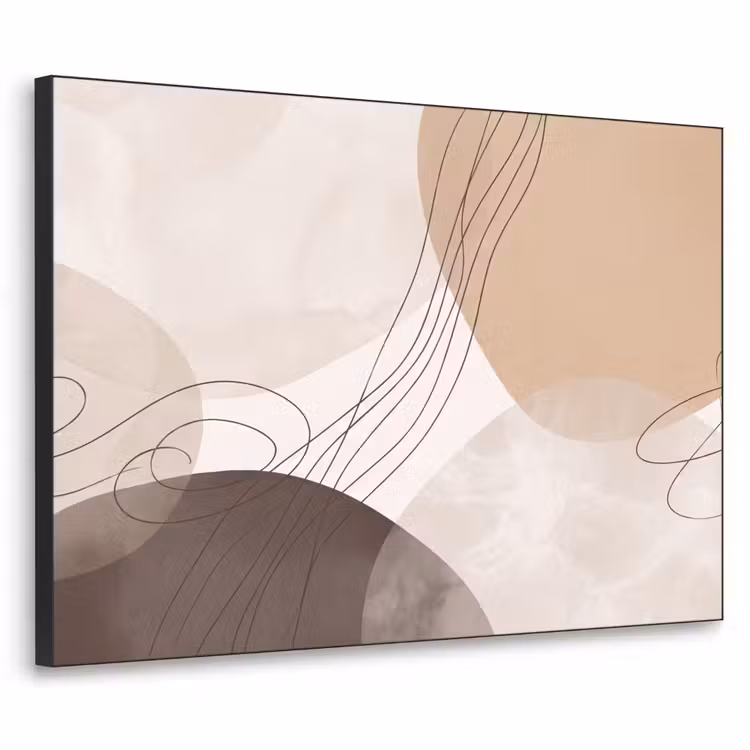 Art Frame - Abstraction - Beige - Modern - Abstractie - Beige - Modern Textielframe zwart klein