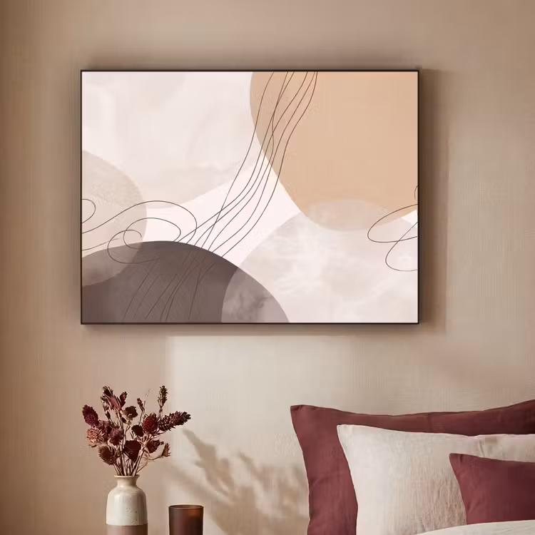 Art Frame - Abstraction - Beige - Modern - Abstractie - Beige - Modern Textielframe zwart klein