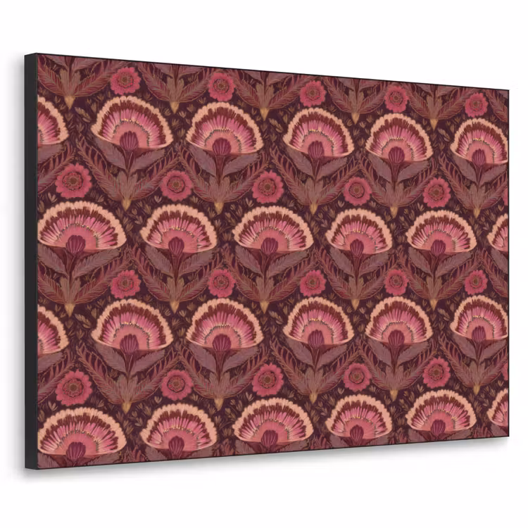 Antiek - Bloemen - Kleurrijk Textielframe zwart klein 947 -3d